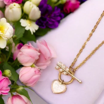 Golden Heart Arrow Necklace