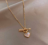 Golden Heart Arrow Necklace