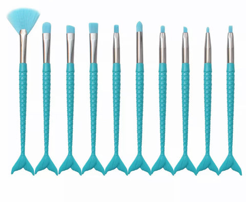 Blue mermaid brushes