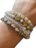 White glass/stone bead bracelet