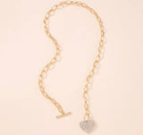 Golden heart charm necklace