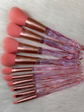 XNO Cosmetics Pink crystal brush set
